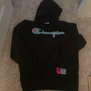 Champion Men’s Thick Black Reverse Weave Hoodie Size Large